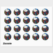 Superheld Strips Stad Verjaardagsfeestje Ronde Sticker (Vel)