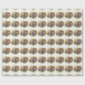 Superheld Style Happy Birthday Wrapping Paper Cadeaupapier (Vlak)