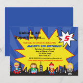 Superheld Super Hero Birthday Party Kaart (Voorkant / Achterkant)