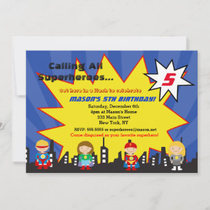 Superheld Super Hero Birthday Party Kaart