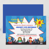 Superheld Super Hero Birthday Party Kaart (Voorkant / Achterkant)