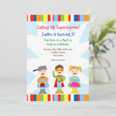 Superheld Super Heroes Birthday Party Kaart (Staand voorkant)
