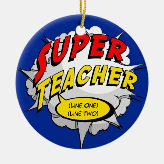 Superheld Teacher Custom Keramisch Ornament (Voorkant)