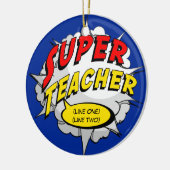 Superheld Teacher Custom Keramisch Ornament (Links)