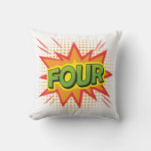 Superheld Tekst Kinder 4e Verjaardag weinig zon Kussen (Voorkant)