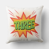 Superheld Thema Drie jaar oude kinder Happy Birthd Kussen (Achterkant)