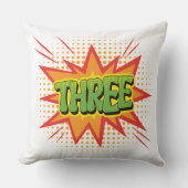 Superheld Thema Drie jaar oude kinder Happy Birthd Kussen (Voorkant)