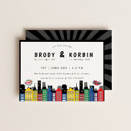 Superheld thema gezamenlijke verjaardag kaart