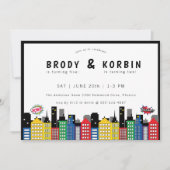 Superheld thema gezamenlijke verjaardag kaart (Voorkant)