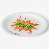 Superheld Thema kinder Elegante 4e Verjaardagsfees Papieren Bordje (Gekanteld)