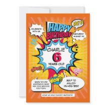 Superheld thema Verjaardag uitnodiging