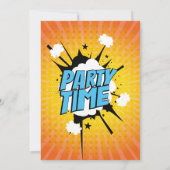 Superheld thema Verjaardag uitnodiging (Achterkant)