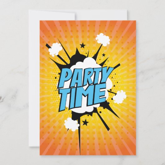 Superheld thema Verjaardag uitnodiging (Achterkant)