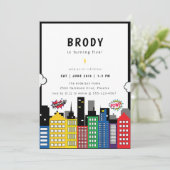 Superheld Theme Birthday Kaart (Staand voorkant)