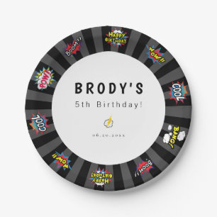 Superheld Theme Birthday Papieren Bordje