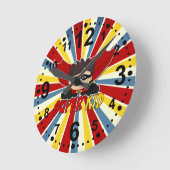 Superheld Theme for Boy's Room of Nursery Ronde Klok (Hoek)