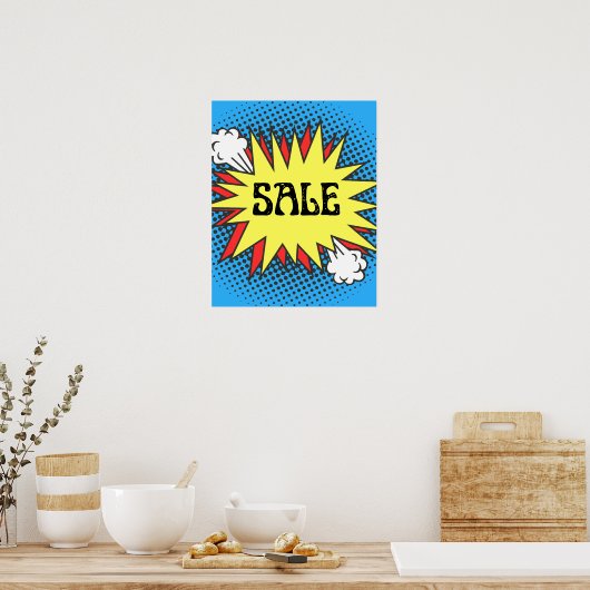 Superheld Theme Sale Sign, Poster Verkoop, Retro (Keuken)