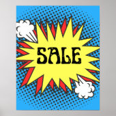 Superheld Theme Sale Sign, Poster Verkoop, Retro (Voorkant)