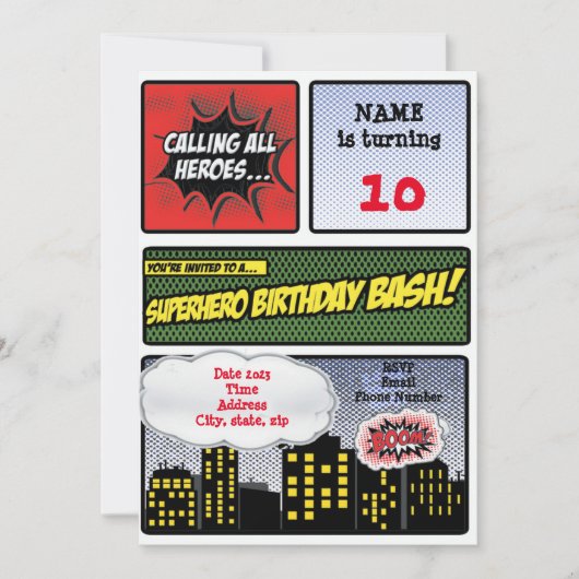 Superheld Uitnodiging (Voorkant)