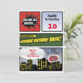 Superheld Uitnodiging (Staand voorkant)