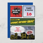 Superheld Uitnodiging (Voorkant / Achterkant)