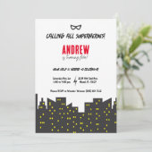 Superheld Uitnodiging (Staand voorkant)