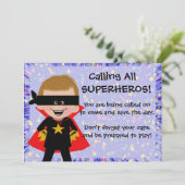 Superheld Uitnodiging (Staand voorkant)