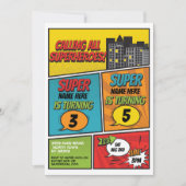 Superheld Uitnodiging Gedeelde Gezamenlijke Partij (Voorkant)