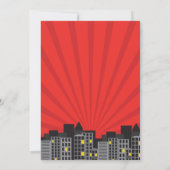 Superheld Uitnodiging Gedeelde Gezamenlijke Partij (Achterkant)