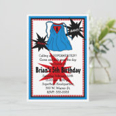 Superheld-uitnodigingen Kaart (Staand voorkant)