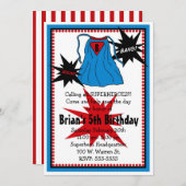 Superheld-uitnodigingen Kaart (Voorkant / Achterkant)