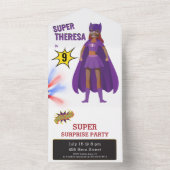 Superheld Ultimate Girl Birthday All In One Uitnodiging (Binnen)
