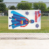 Superheld USA Prachtige jongen Fab Verjaardag Gewe Spandoek (Insitu)