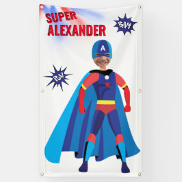 Superheld USA Prachtige jongen Fab Verjaardag Gewe Spandoek
