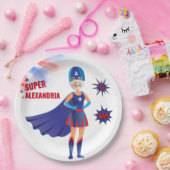 Superheld USA Stunning Girl Amathday Papieren Bordje (Feest)