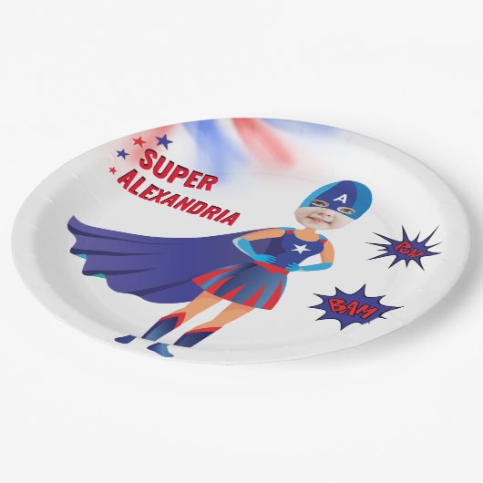Superheld USA Stunning Girl Amathday Papieren Bordje (Gekanteld)