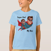 Superheld vader gepersonaliseerd Kind T-shirt (Voorkant)