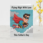 Superheld vader gepersonaliseerde Vaderdag Kaart (Gele Bloem)