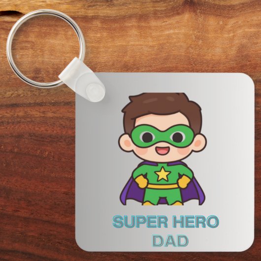 Superheld Vader Sleutelhanger (Voorkant)