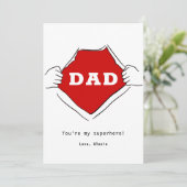 Superheld vader vaders schattig rood kaart (Staand voorkant)