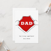 Superheld vader vaders schattig rood kaart (Voorkant / Achterkant in situ)