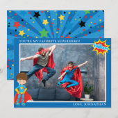 Superheld Vaderdag Persoonlijke foto Feestdagenkaart (Voorkant / Achterkant)