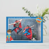 Superheld Vaderdag Persoonlijke foto Feestdagenkaart (Staand voorkant)