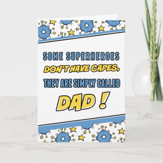 Superheld vaders dagkaarten bedankkaart (Voorkant)