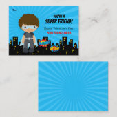 Superheld Valentijn Kaart - Boys African American Notitiekaartje (Voorkant / Achterkant)