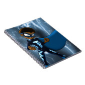 Superheld van Afrikaanse Amerikaanse Jongen Notitieboek (Rechterzijde)