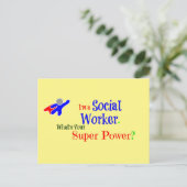 Superheld van de sociale werker briefkaart (Staand voorkant)