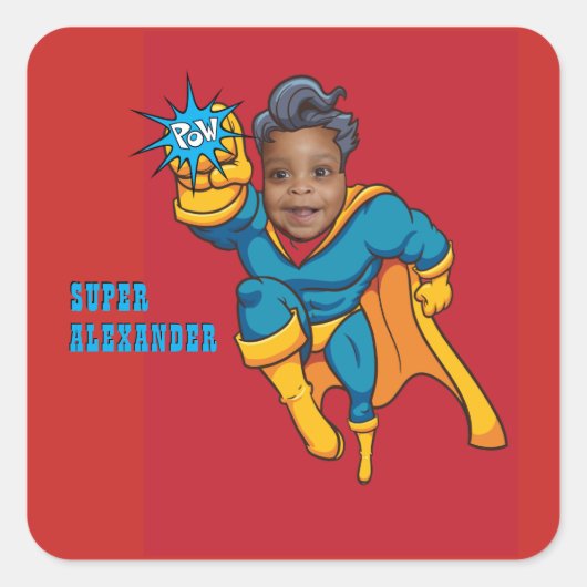 Superheld van superheld van het superspeciale Kind Vierkante Sticker (Voorkant)
