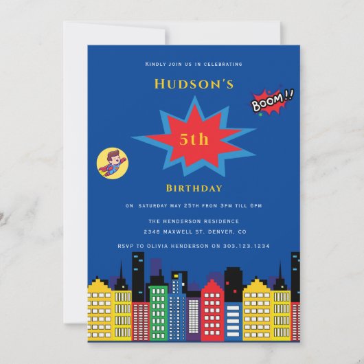 Superheld veranderlijke leeftijd kinderen verjaard kaart (Voorkant)