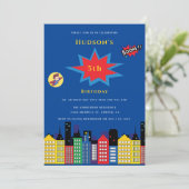 Superheld veranderlijke leeftijd kinderen verjaard kaart (Staand voorkant)